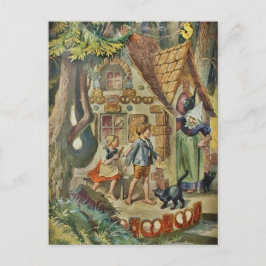 Postal Hansel y Gretel en la Casa de Brujas