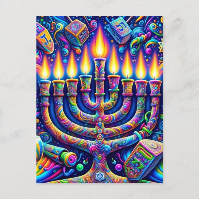 Postal Hanukkah (Anverso)