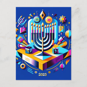 Postal Hanukkah colorida 2023