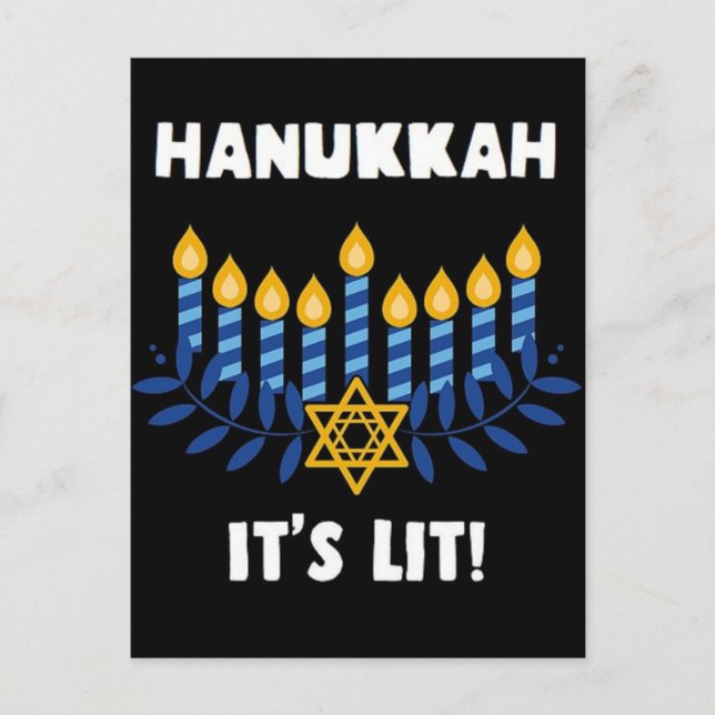 Postal Hanukkah: Es la luz (Anverso)