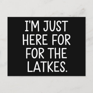 Postal Hanukkah, estoy aquí para los judíos de Latkes