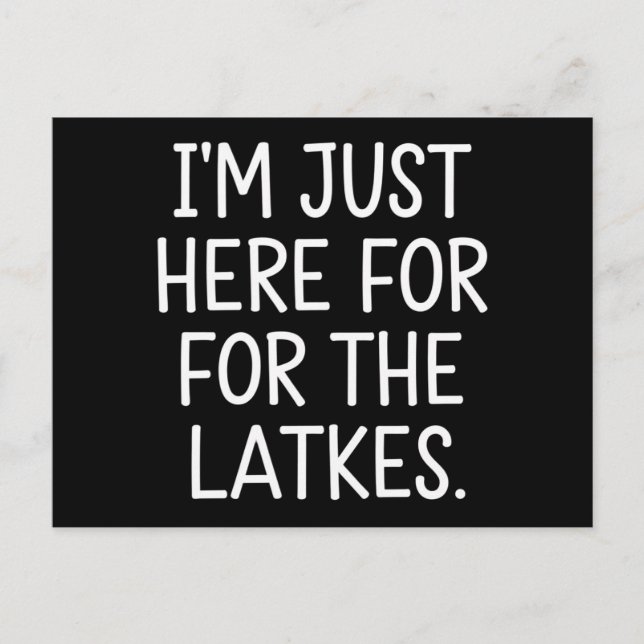 Postal Hanukkah, estoy aquí para los judíos de Latkes (Anverso)