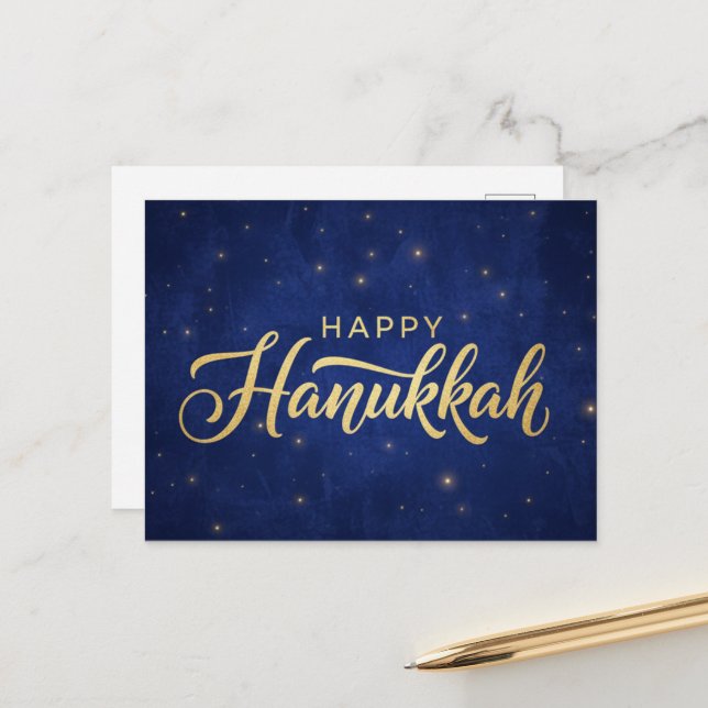 Postal Hanukkah Lights Postcard (Anverso/Reverso In Situ)