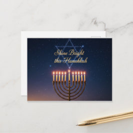Postal Hanukkah Lights Postcard