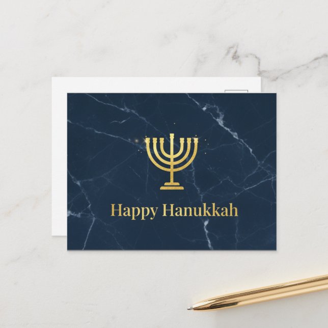 Postal Hanukkah Lights Postcard (Anverso/Reverso In Situ)