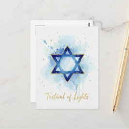 Postal Hanukkah Lights Postcard