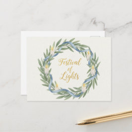 Postal Hanukkah Lights Postcard
