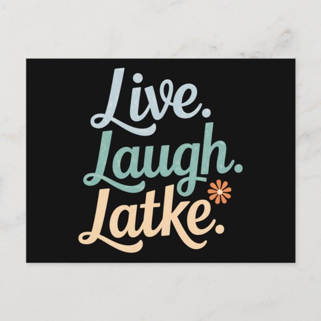 Postal Hanukkah Live Laugh Latke Funny Holiday Family (Anverso)