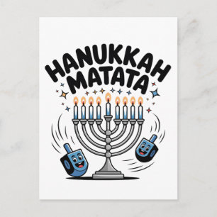 Postal Hanukkah Matata Divertido Hanukkah Judío