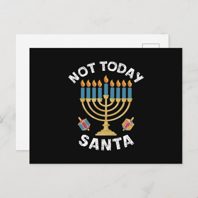 Postal Hanukkah No es hoy Santa Jewish Chanukah (Anverso / Reverso)