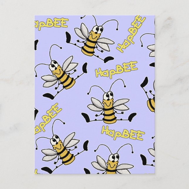 Postal HapBEE Bee Collage Cumpleaños (Anverso)