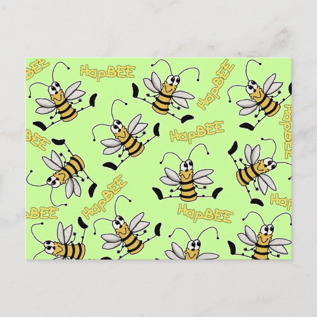 Postal HapBEE Bee Collage Cumpleaños (Anverso)