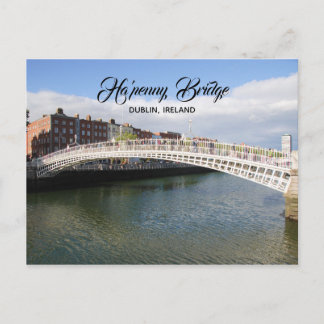 Postal Ha'penny Bridge Dublin Ireland Postcard