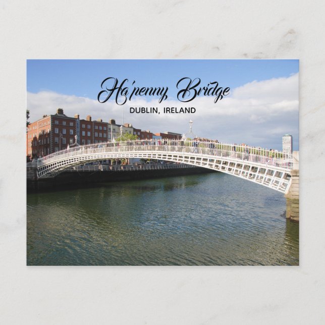 Postal Ha'penny Bridge Dublin Ireland Postcard (Anverso)