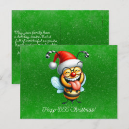 Postal Happ-BEE Navidades Árbol de regalos de abejas