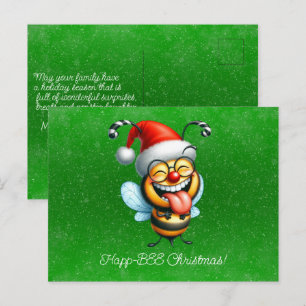 Postal Happ-BEE Navidades Árbol de regalos de abejas