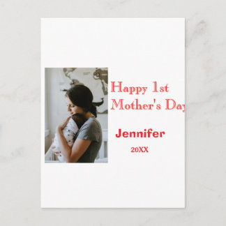 Postal Happy 1st mothers day name photo red yellow year k