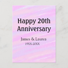Postal Happy 20th anniversary pink purple pastel name bol