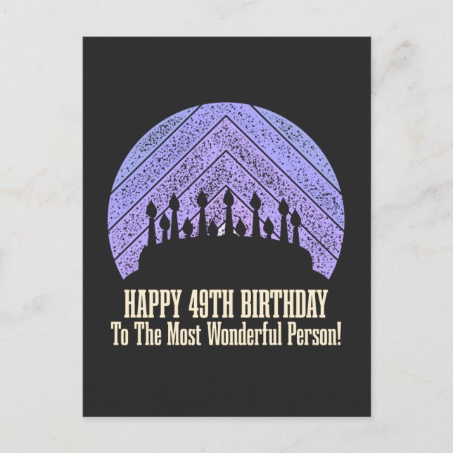 Postal Happy 49th Birthday wishing saying quote (Anverso)