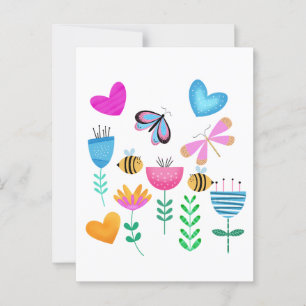 Postal Happy Bee Garden