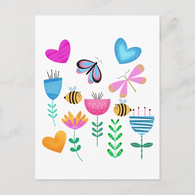 Postal Happy Bee Garden (Anverso)