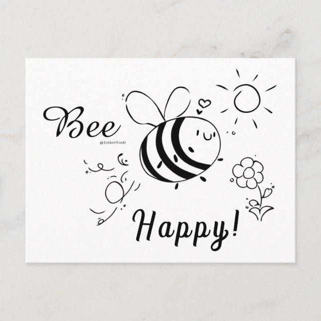 Postal Happy Bee Postcard (Anverso)