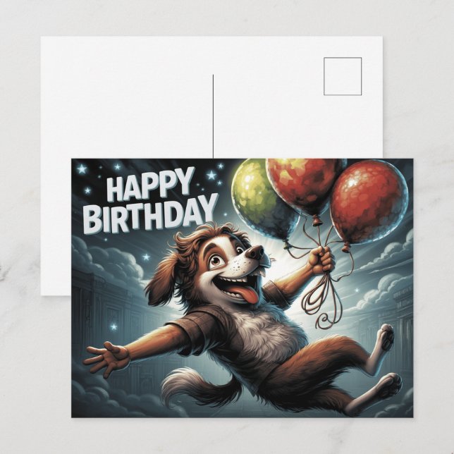 Postal Happy Birthday 2026 Postcards Dog -3 (Anverso / Reverso)