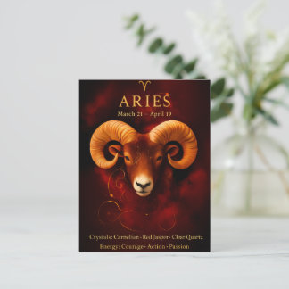 Postal Happy Birthday Aries | Birthstone Post Card 
