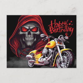 Postal Happy birthday! biker