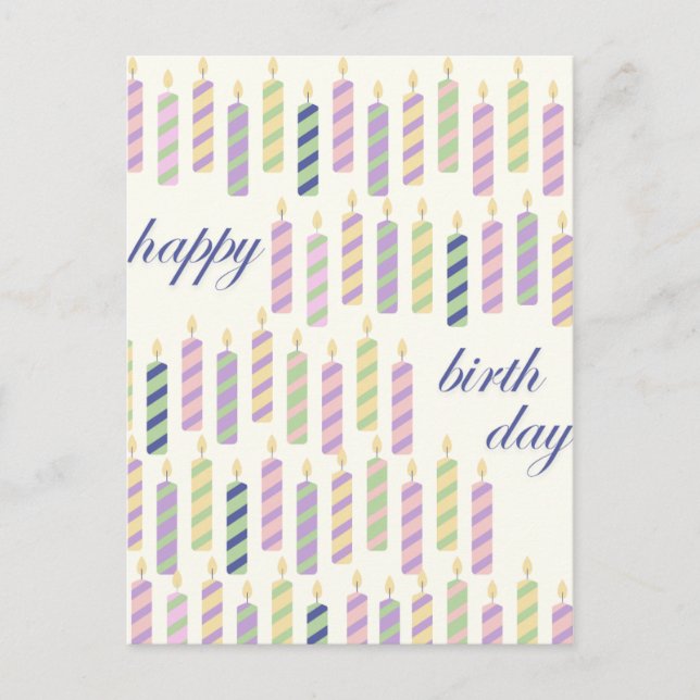 Postal happy birthday candles (Anverso)