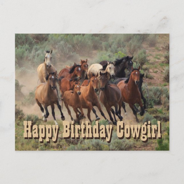 Postal Happy Birthday Cowgirl (Anverso)