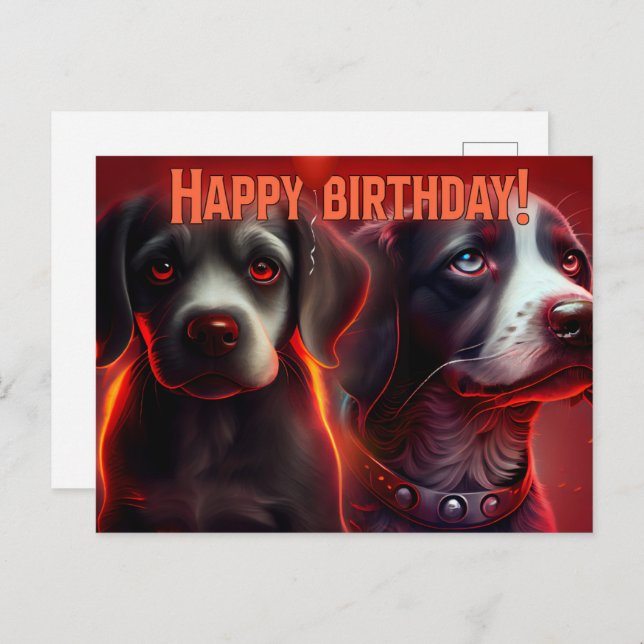 Postal Happy birthday!  Dog  (Anverso / Reverso)