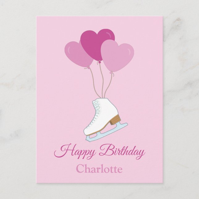 Postal Happy Birthday Figure Skating Postcard (Anverso)