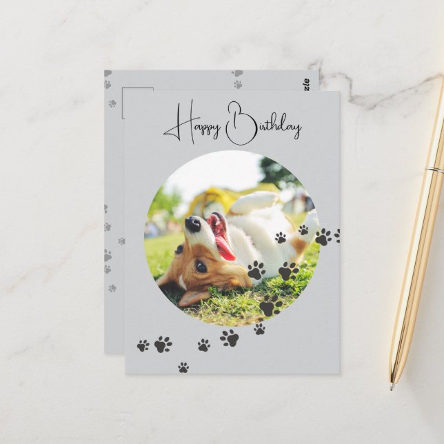 Postal Happy Birthday from Your Furry Friend 2 Photos   (Anverso/Reverso In Situ)