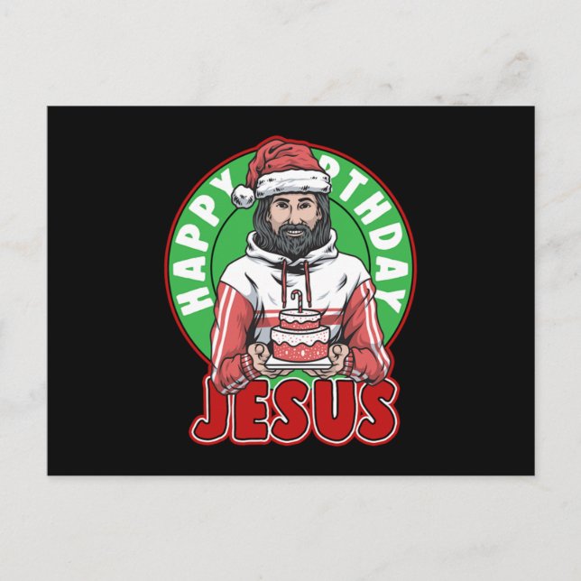 Postal Happy Birthday Jesus Cake Xmas Merry Christmas Gif (Anverso)