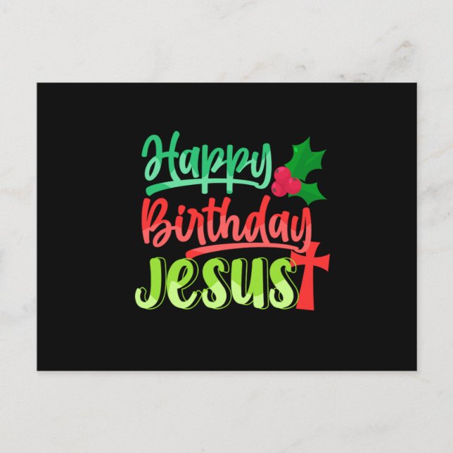 Postal Happy Birthday Jesus Xmas Merry Christmas Gift (Anverso)