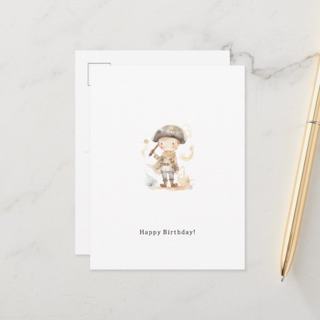 Postal Happy Birthday Little Pirate Card (Anverso/Reverso In Situ)