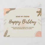 Postal happy birthday my friend<br><div class="desc">birthday card greetings for dear friends with a warm and gentle design to the heart</div>