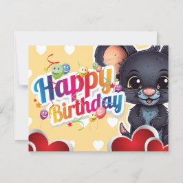 Postal Happy birthday! souris