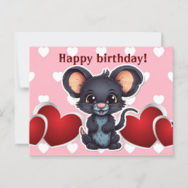 Postal Happy birthday! souris