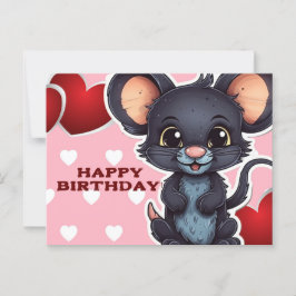 Postal Happy birthday! souris