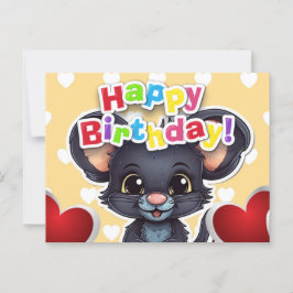 Postal Happy birthday! souris