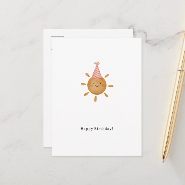 Postal Happy Birthday Sunshine Card (Anverso/Reverso In Situ)