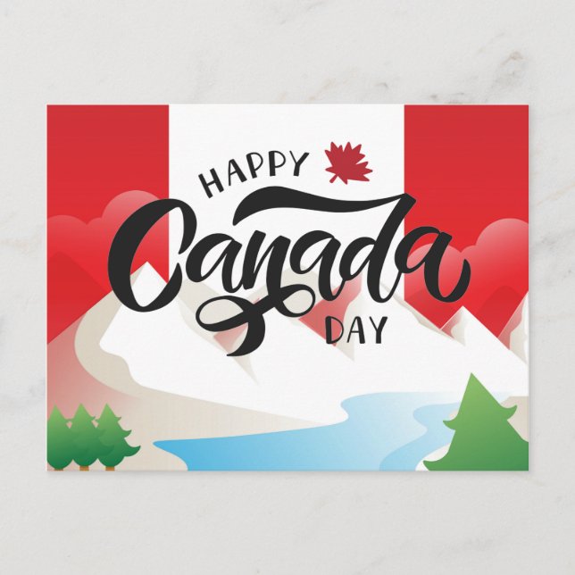 Postal Happy Canada Day Travel Canada Post Card (Anverso)