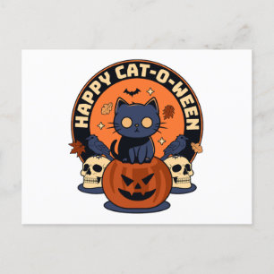 Postal Happy Cat-O-Ween