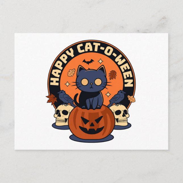 Postal Happy Cat-O-Ween (Anverso)