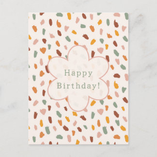 Postal Happy Colourful Happy Birthday Card.