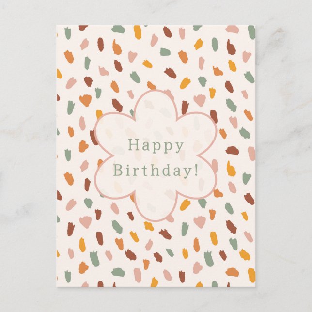 Postal Happy Colourful Happy Birthday Card. (Anverso)