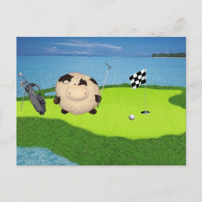 Postal Happy Cow Golf Sport (Anverso)
