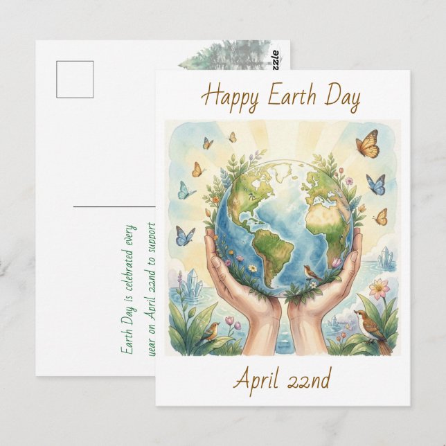 Postal Happy Earth Day April 22nd   (Anverso / Reverso)